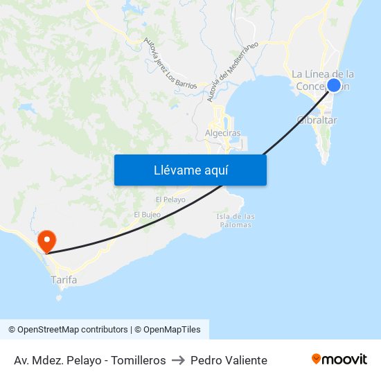Av. Menéndez Pelayo - Tomilleros to Pedro Valiente map