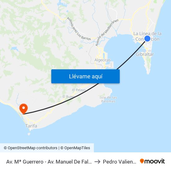 Av. Mª Guerrero - Av. Manuel De Falla to Pedro Valiente map