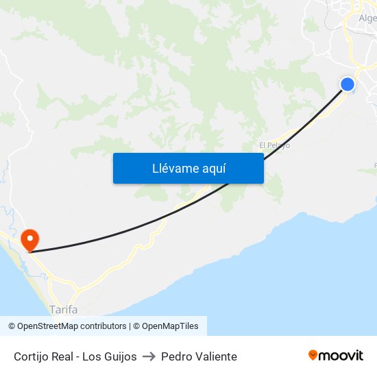 Cortijo Real - Los Guijos to Pedro Valiente map