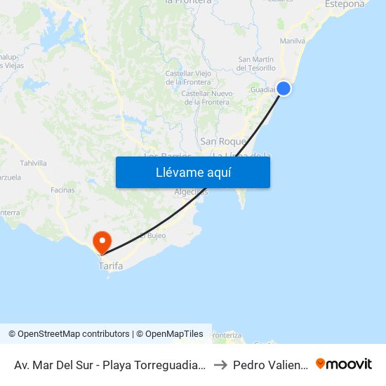 Av. Mar Del Sur - Playa Torreguadiaro to Pedro Valiente map