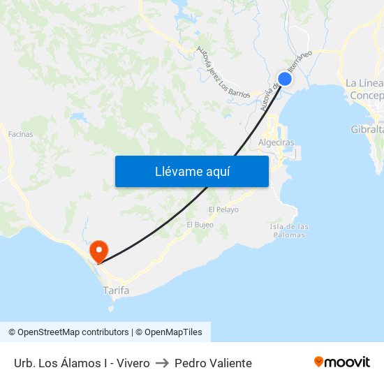 Urb. Los Álamos I - Vivero to Pedro Valiente map