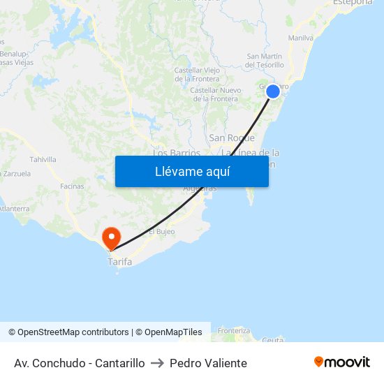 Av. Conchudo - Cantarillo to Pedro Valiente map