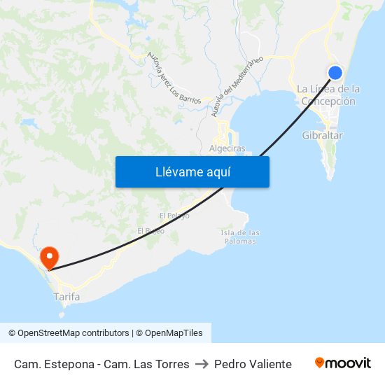 Cam. Estepona - Cam. Las Torres to Pedro Valiente map