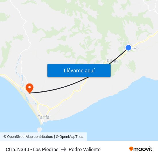 Ctra. N340 - Las Piedras to Pedro Valiente map