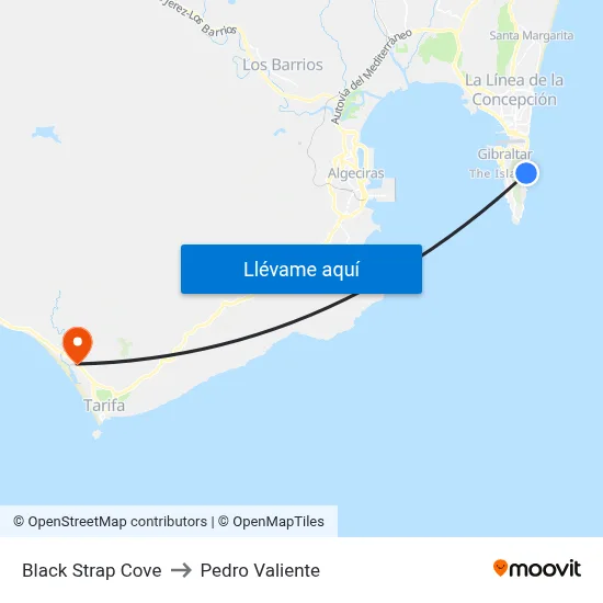 Black Strap Cove to Pedro Valiente map