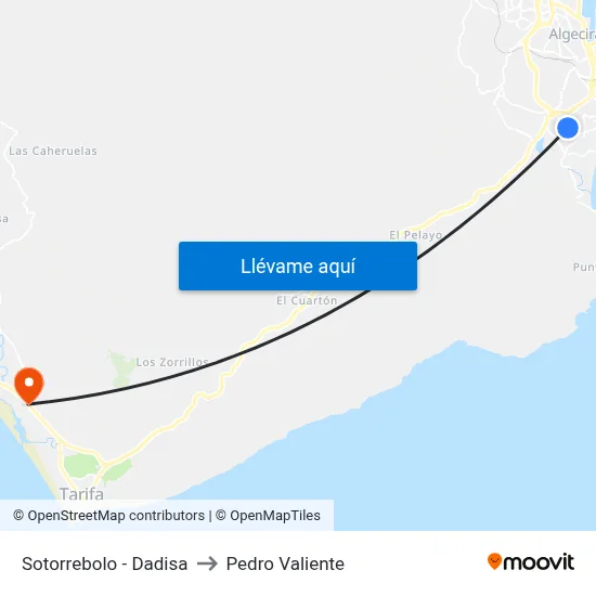 Sotorrebolo - Dadisa to Pedro Valiente map