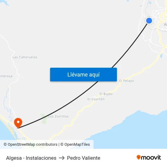 Algesa - Instalaciones to Pedro Valiente map