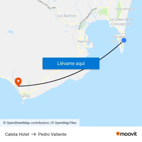 Caleta Hotel to Pedro Valiente map