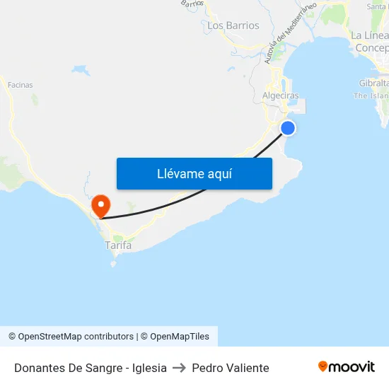 Donantes De Sangre - Iglesia to Pedro Valiente map
