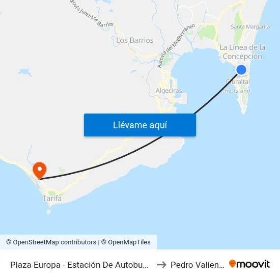 Plaza Europa - Estación De Autobuses to Pedro Valiente map