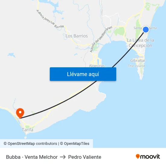 Bubba - Venta Melchor to Pedro Valiente map