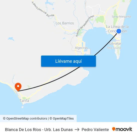 Blanca De Los Ríos - Urb. Las Dunas to Pedro Valiente map