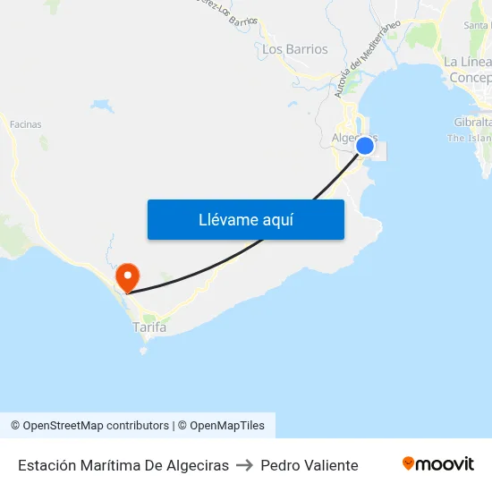 Estación Marítima De Algeciras to Pedro Valiente map