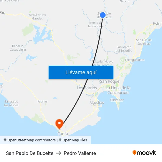 San Pablo De Buceite to Pedro Valiente map