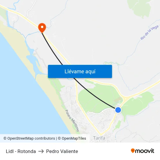 Lidl - Rotonda to Pedro Valiente map