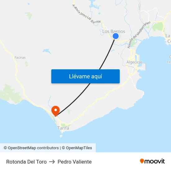 Rotonda Del Toro to Pedro Valiente map