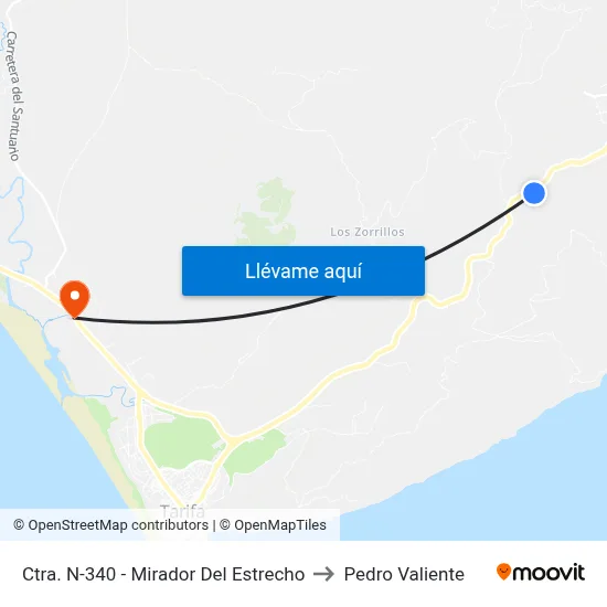 Ctra. N-340 - Mirador Del Estrecho to Pedro Valiente map