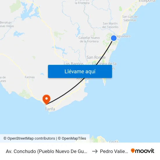 Av. Conchudo (Pueblo Nuevo De Guadiaro) to Pedro Valiente map