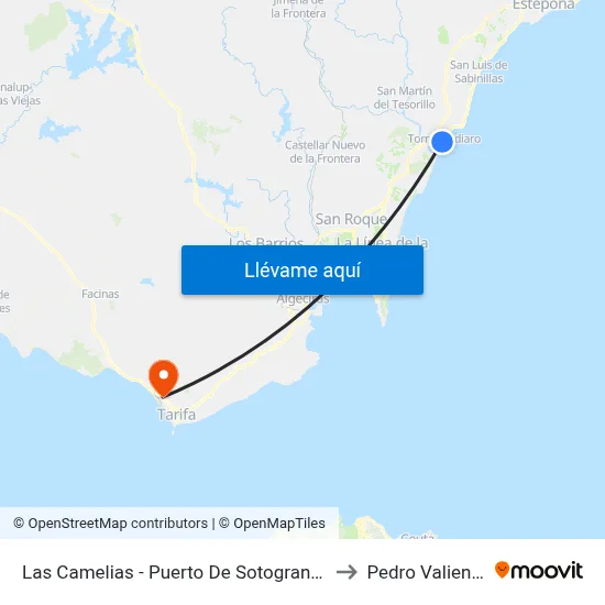Las Camelias - Puerto De Sotogrande to Pedro Valiente map
