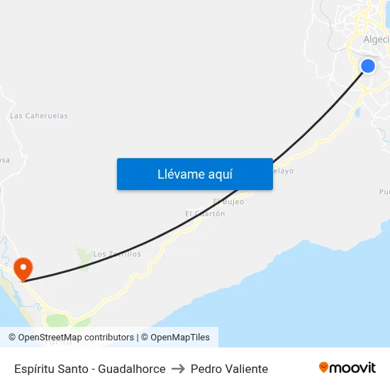 Espíritu Santo - Guadalhorce to Pedro Valiente map