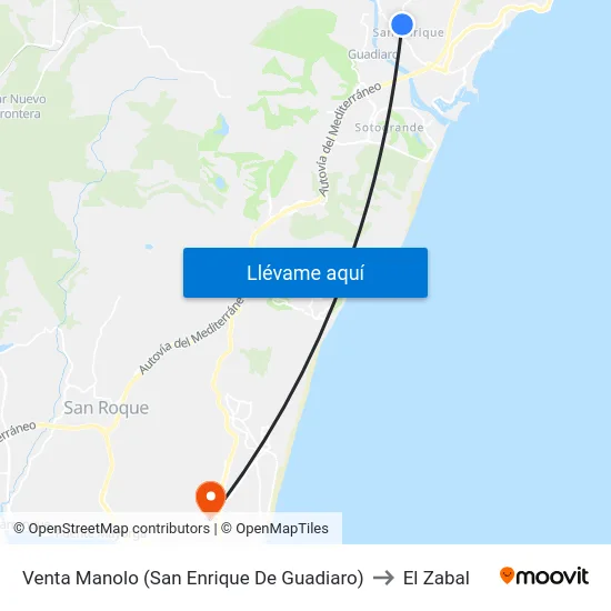 Venta Manolo (San Enrique De Guadiaro) to El Zabal map