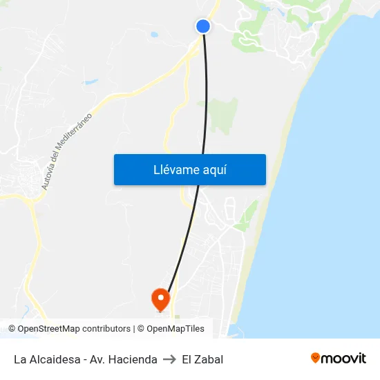 La Alcaidesa - Av. Hacienda to El Zabal map