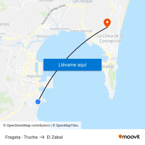 Fragata - Trucha to El Zabal map