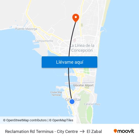 Reclamation Rd Terminus - City Centre to El Zabal map