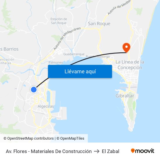 Av. Flores - Materiales De Construcción to El Zabal map