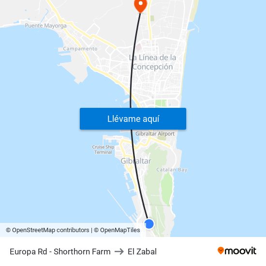 Europa Rd - Shorthorn Farm to El Zabal map