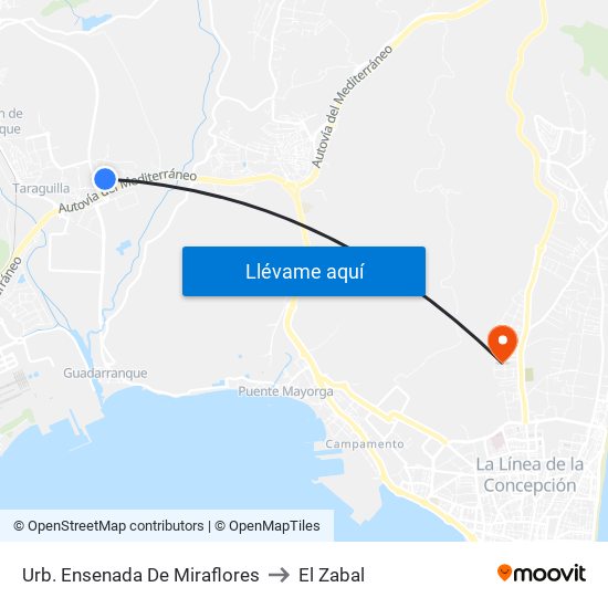 Urb. Ensenada De Miraflores to El Zabal map