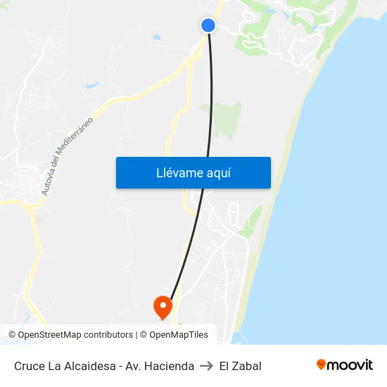 Cruce La Alcaidesa - Av. Hacienda to El Zabal map
