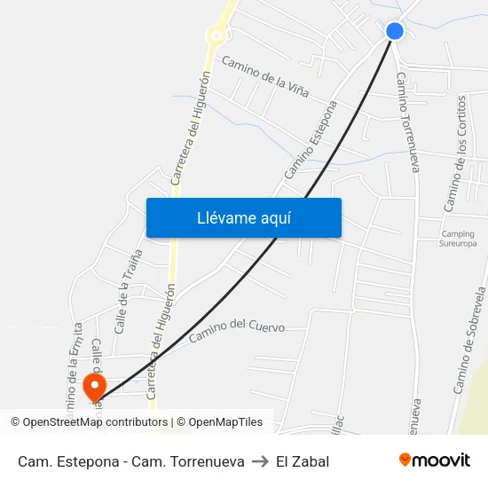 Cam. Estepona - Cam. Torrenueva to El Zabal map