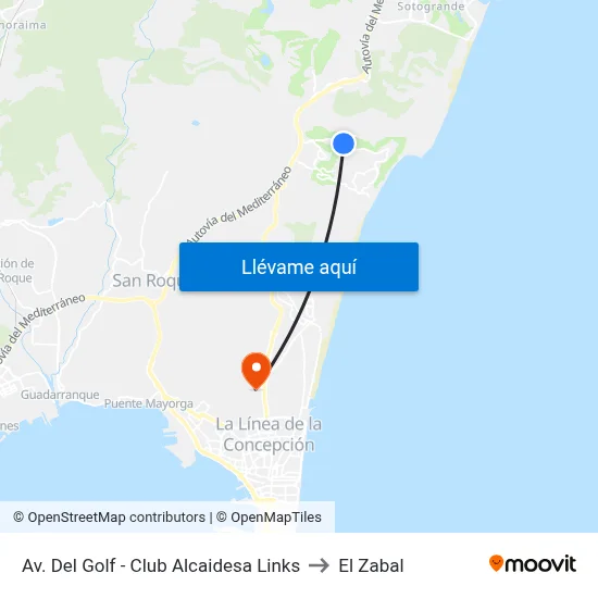 Av. Del Golf - Club Alcaidesa Links to El Zabal map