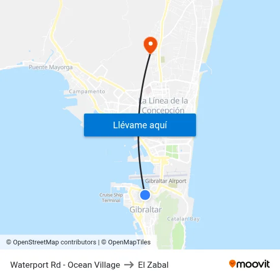 Waterport Rd - Ocean Village to El Zabal map