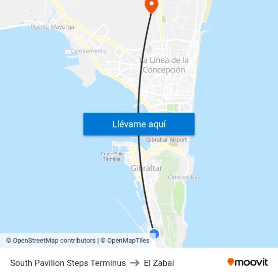 South Pavilion Steps Terminus to El Zabal map