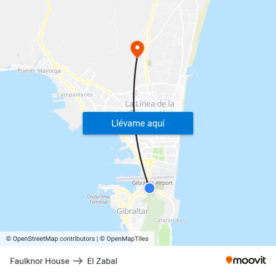 Faulknor House to El Zabal map