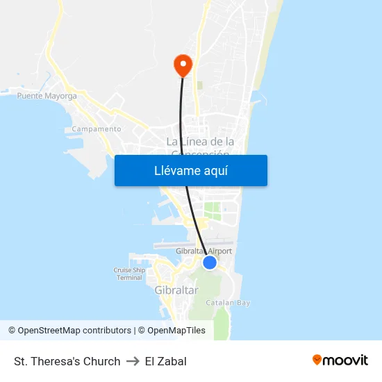 St. Theresa's Church to El Zabal map