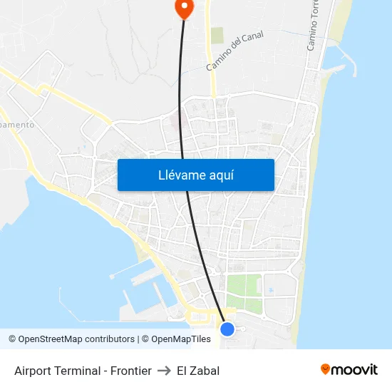 Airport Terminal - Frontier to El Zabal map
