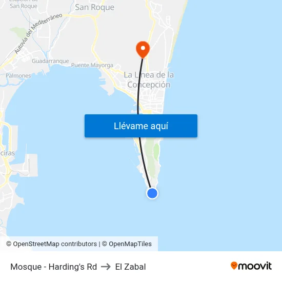 Mosque - Harding's Rd to El Zabal map