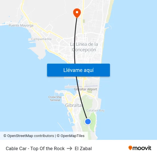 Cable Car - Top Of the Rock to El Zabal map