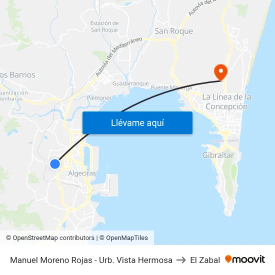 Manuel Moreno Rojas - Urb. Vista Hermosa to El Zabal map
