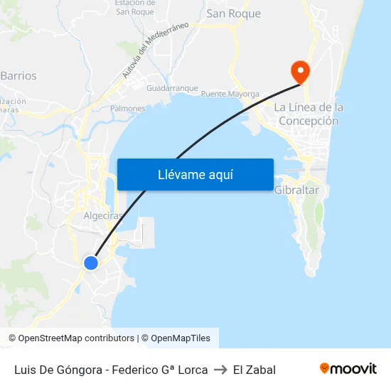 Luis De Góngora - Federico Gª Lorca to El Zabal map