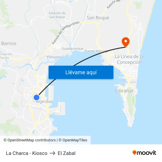 La Charca - Kiosco to El Zabal map