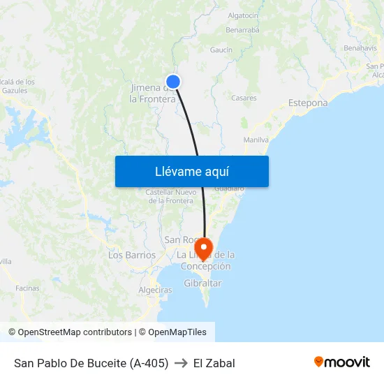 San Pablo De Buceite (A-405) to El Zabal map