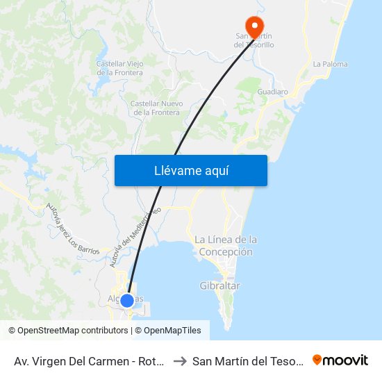 Avda. Virgen Del Carmen - Rotabel to San Martín del Tesorillo map