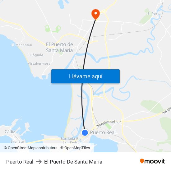 Puerto Real to El Puerto De Santa María map