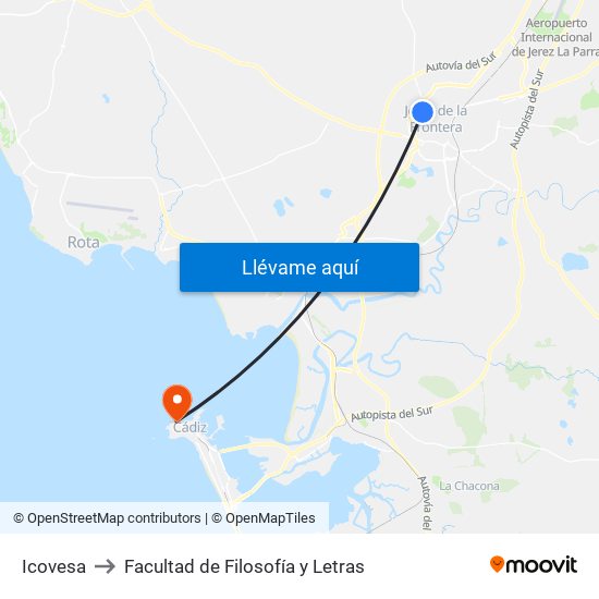 Icovesa to Facultad de Filosofía y Letras map