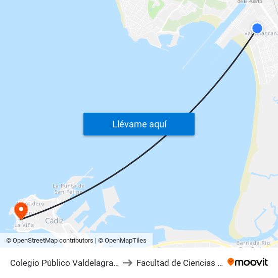 Colegio Público Valdelagrana (El Puerto) to Facultad de Ciencias Del Trabajo map