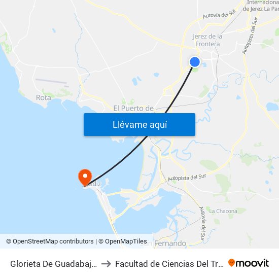 Glorieta De Guadabajaque to Facultad de Ciencias Del Trabajo map